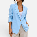 Women Blazer Single Button Lapel