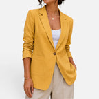 Women Blazer Single Button Lapel