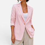 Women Blazer Single Button Lapel