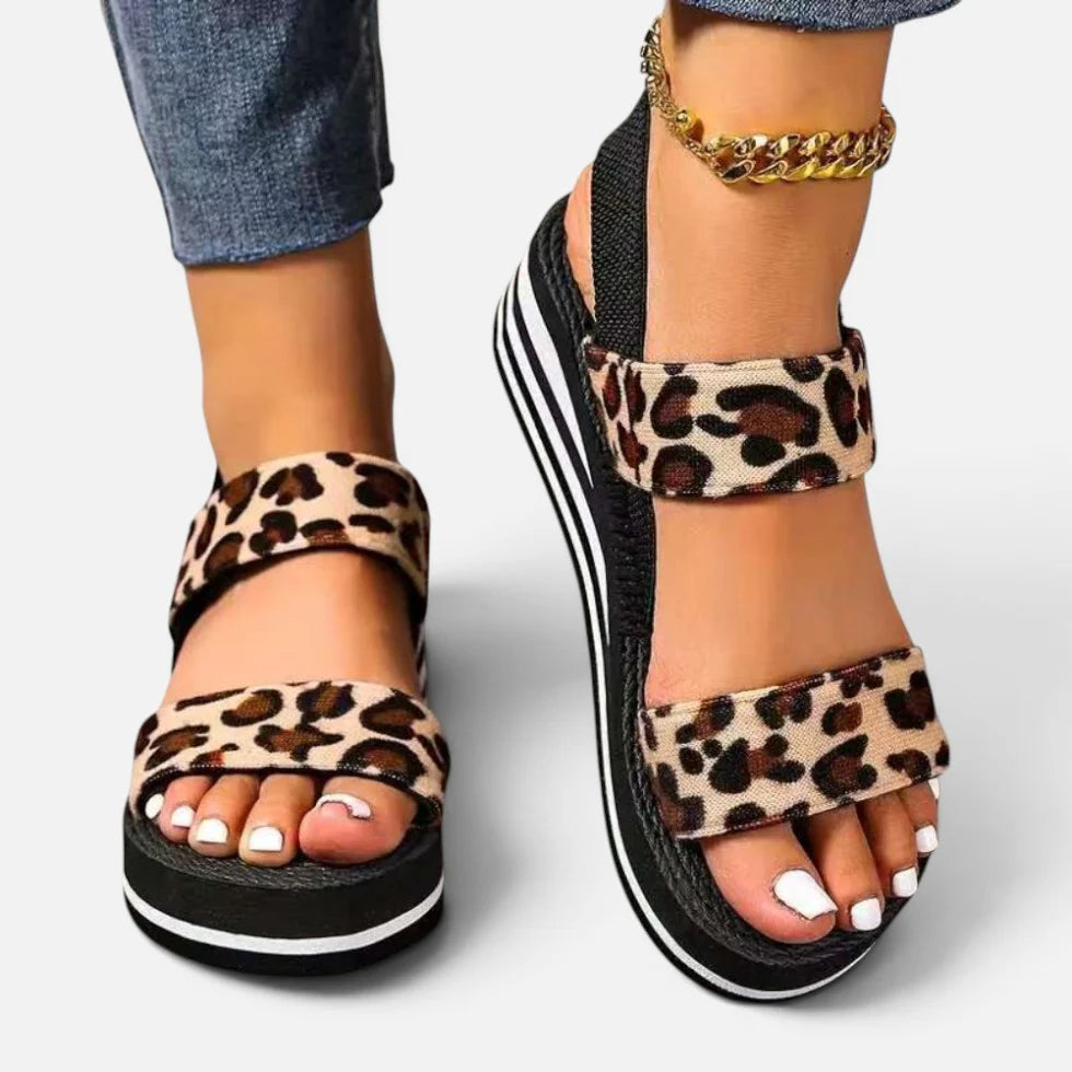 Women Platform Sandals Elastic Straps