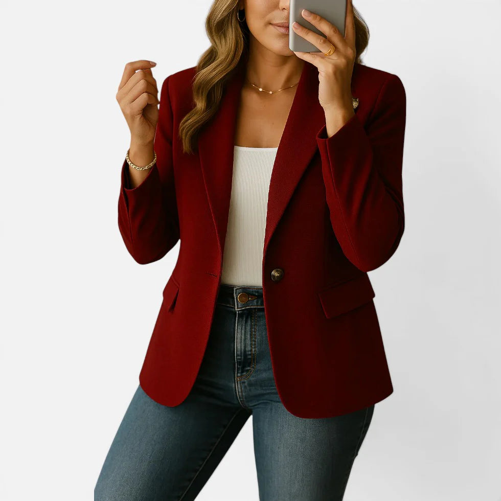 Women Tailored Blazer Notch Lapel