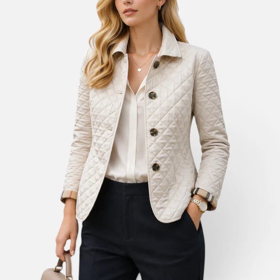 Women Quilted Jacket Button Front