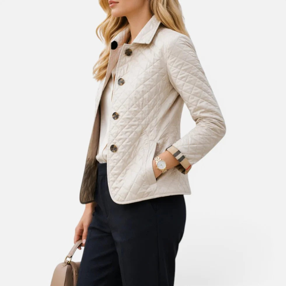 Women Quilted Jacket Button Front