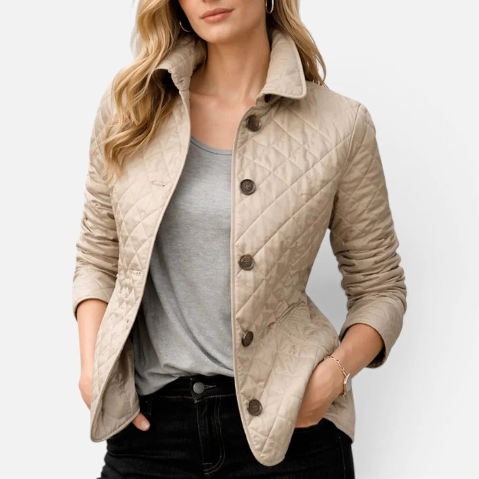Women Quilted Jacket Button Front