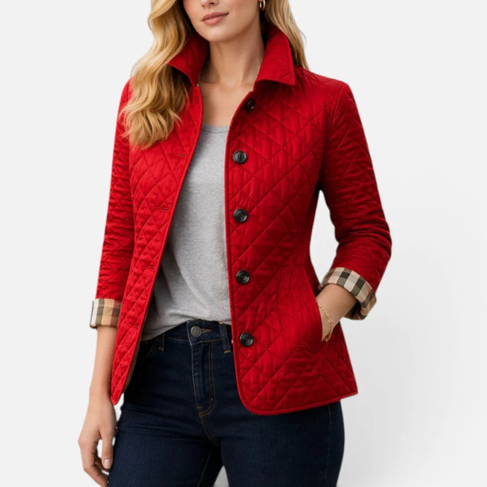 Women Quilted Jacket Button Front