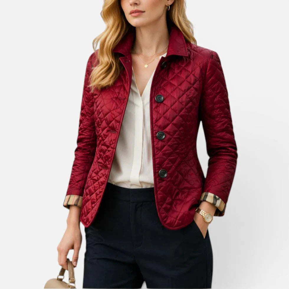 Women Quilted Jacket Button Front