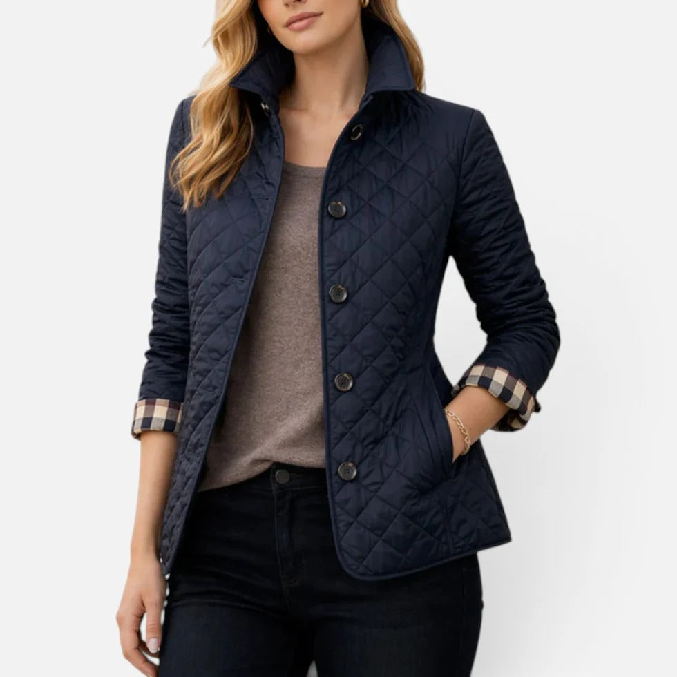 Women Quilted Jacket Button Front