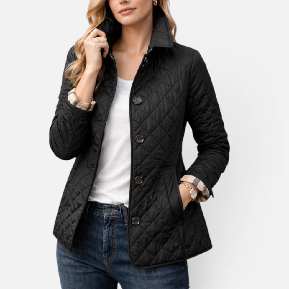 Women Quilted Jacket Button Front