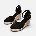 Women Wedge Espadrille Sandals Ankle Strap