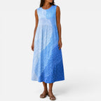 Women Sleeveless Midi Dress Round Neck